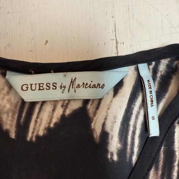 Marciano by Guess Dress S Silk Black Bohemian 60's Tie Dye Festival Luxe Pockets - Picture 12 of 14
